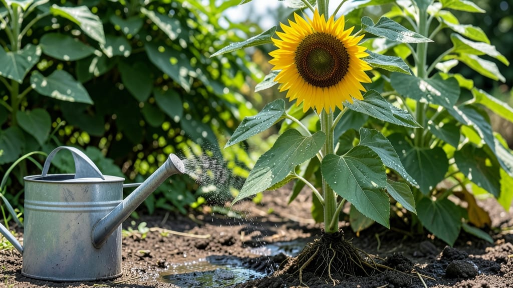 Watering Sunflower Plants: How Often and When for Towering Growth